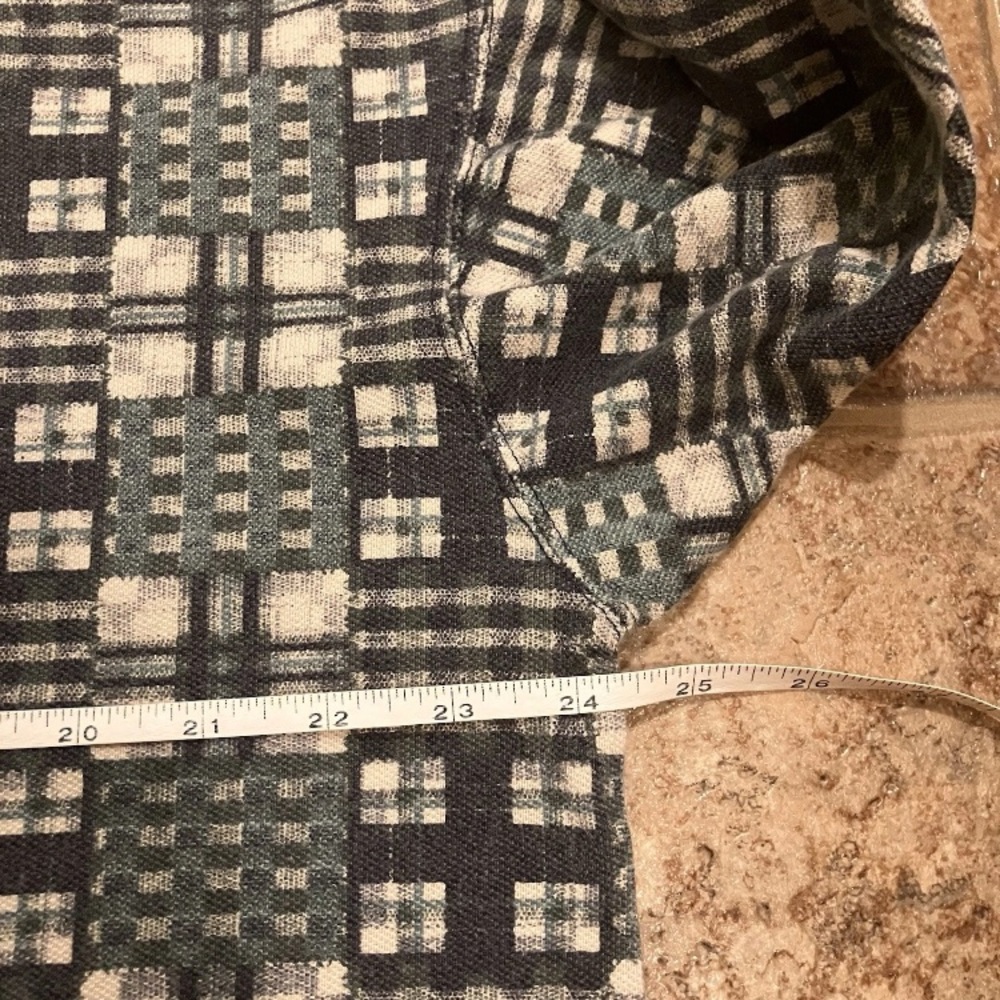 Vintage Point Zero Patchwork Pattern Henley Shirt… - image 8